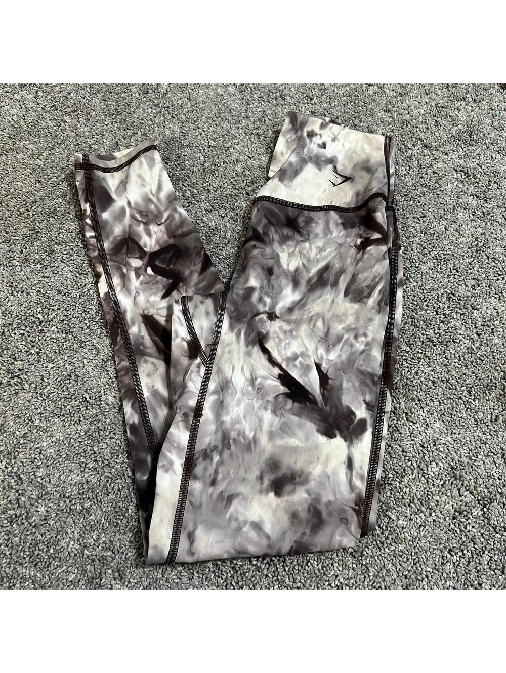 Gymshark Women's Elevate Leggings Cement Brown Spray Dye size XS